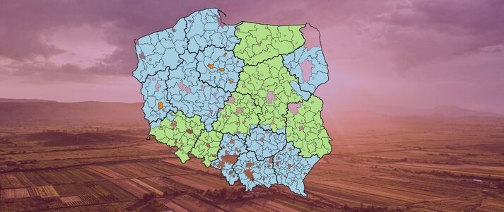 mapa POlski z zaznaczonymi LGD