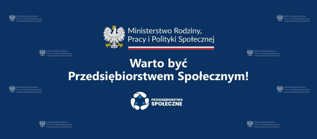 orzeł , i napis Warto być przedsiębiorstwem społecznym
