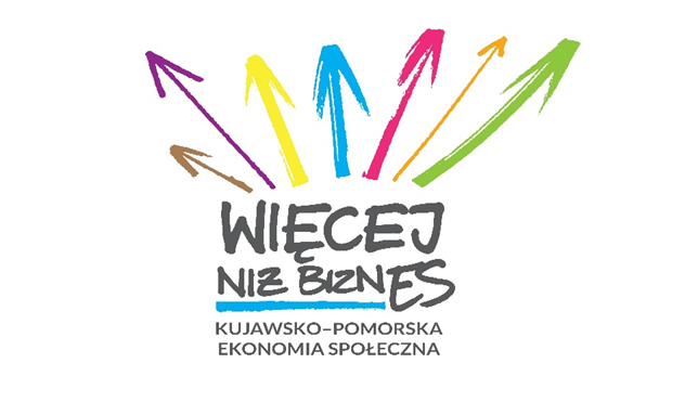 kolorowe strzałki wystaja z napisu "wiecej niz biznes"